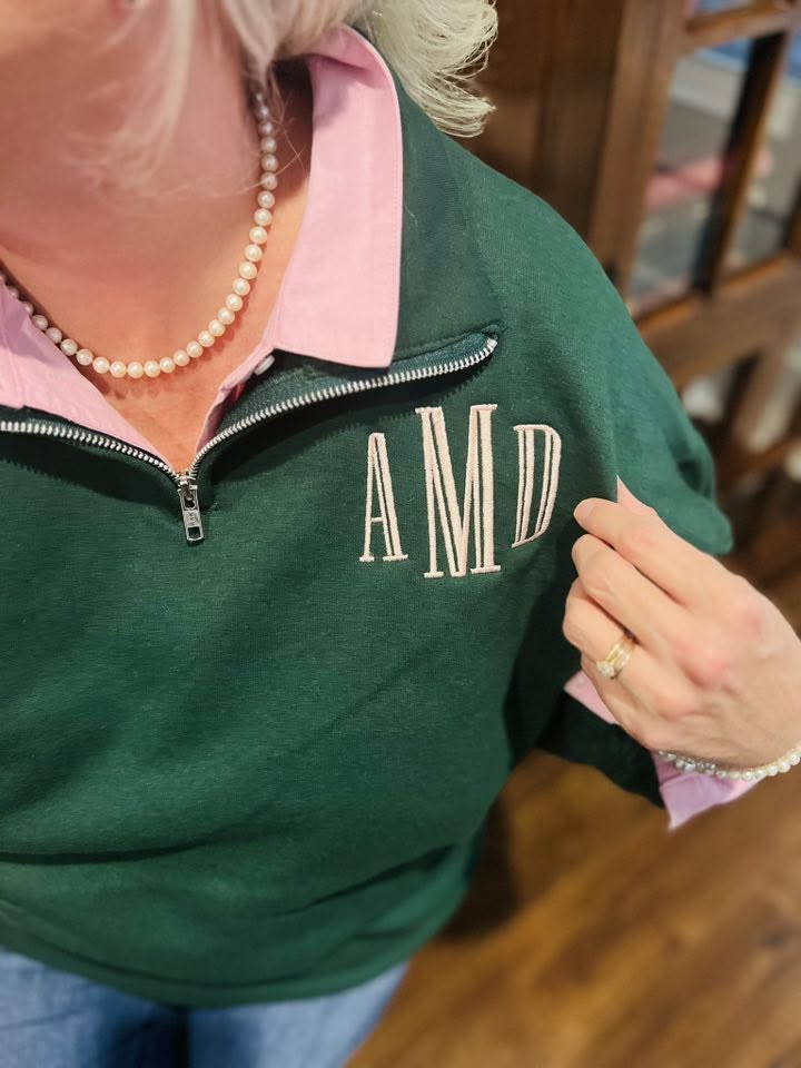 Custom Embroidered Comfort Colors Quarter Zip Sweatshirts