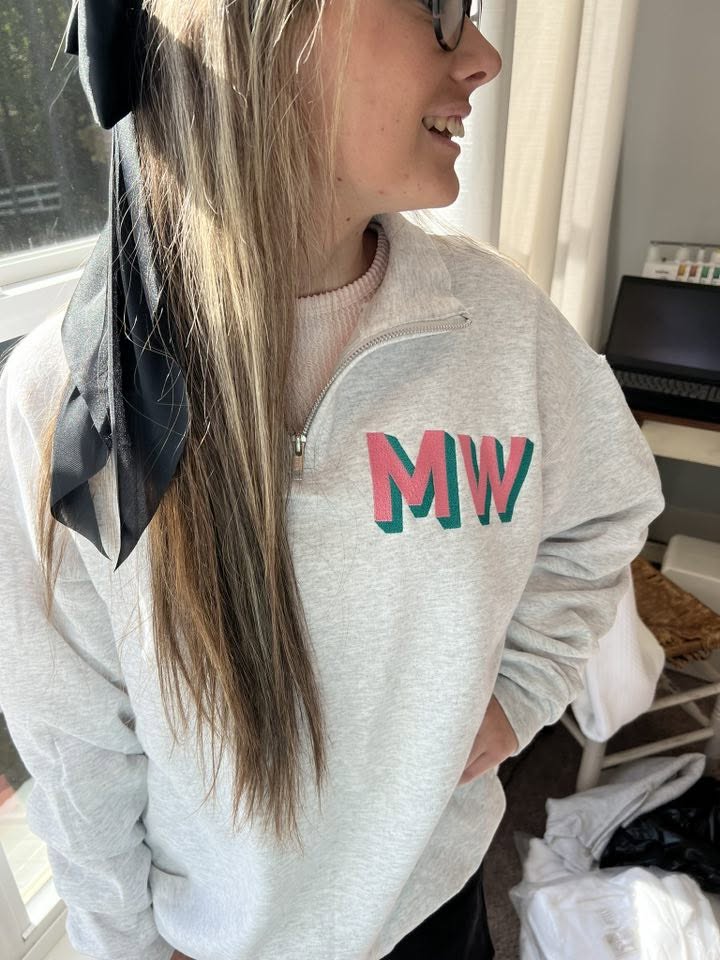 Custom Embroidered Comfort Colors Quarter Zip Sweatshirts