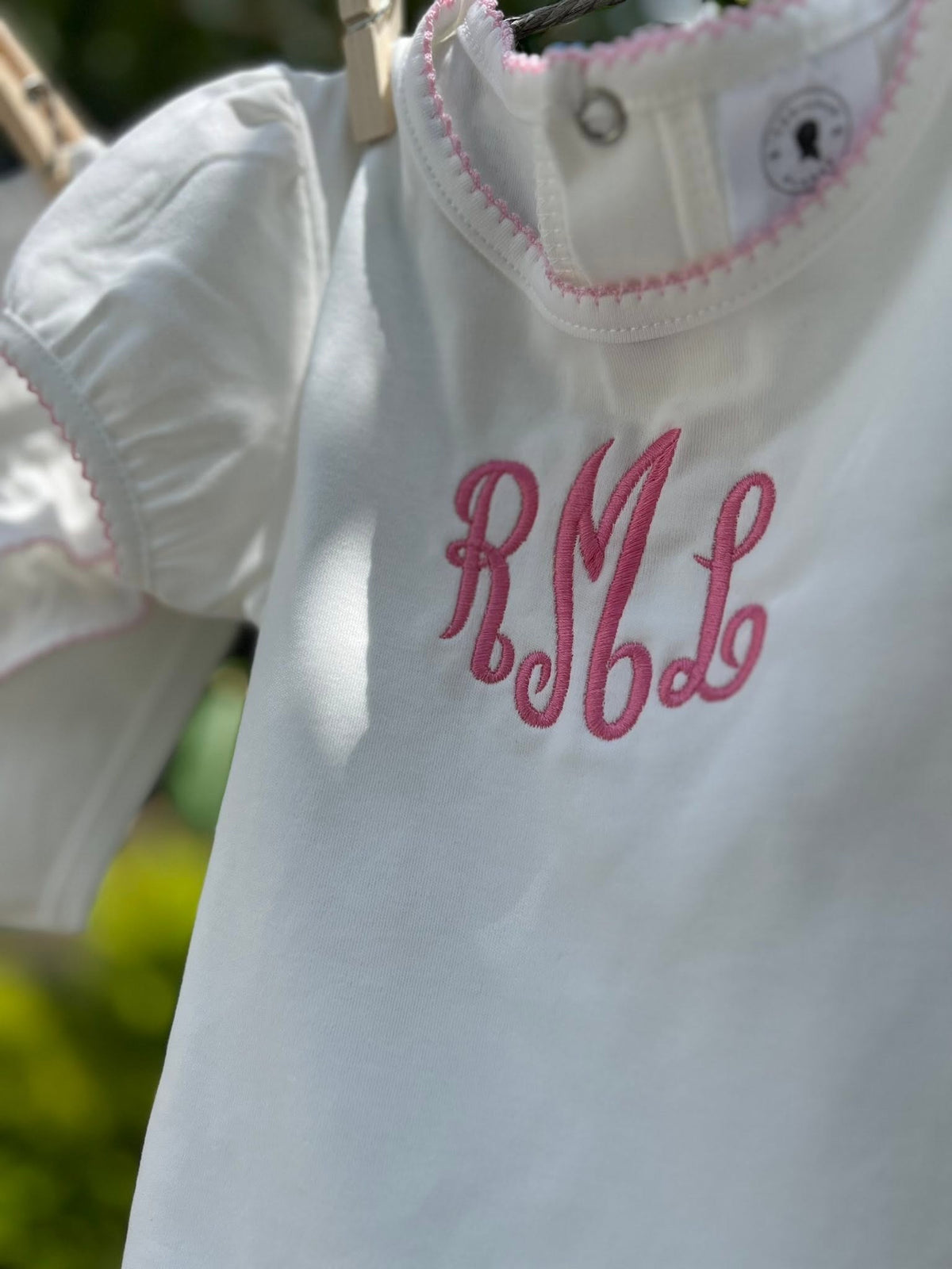 Girls Monogrammed Diaper Set