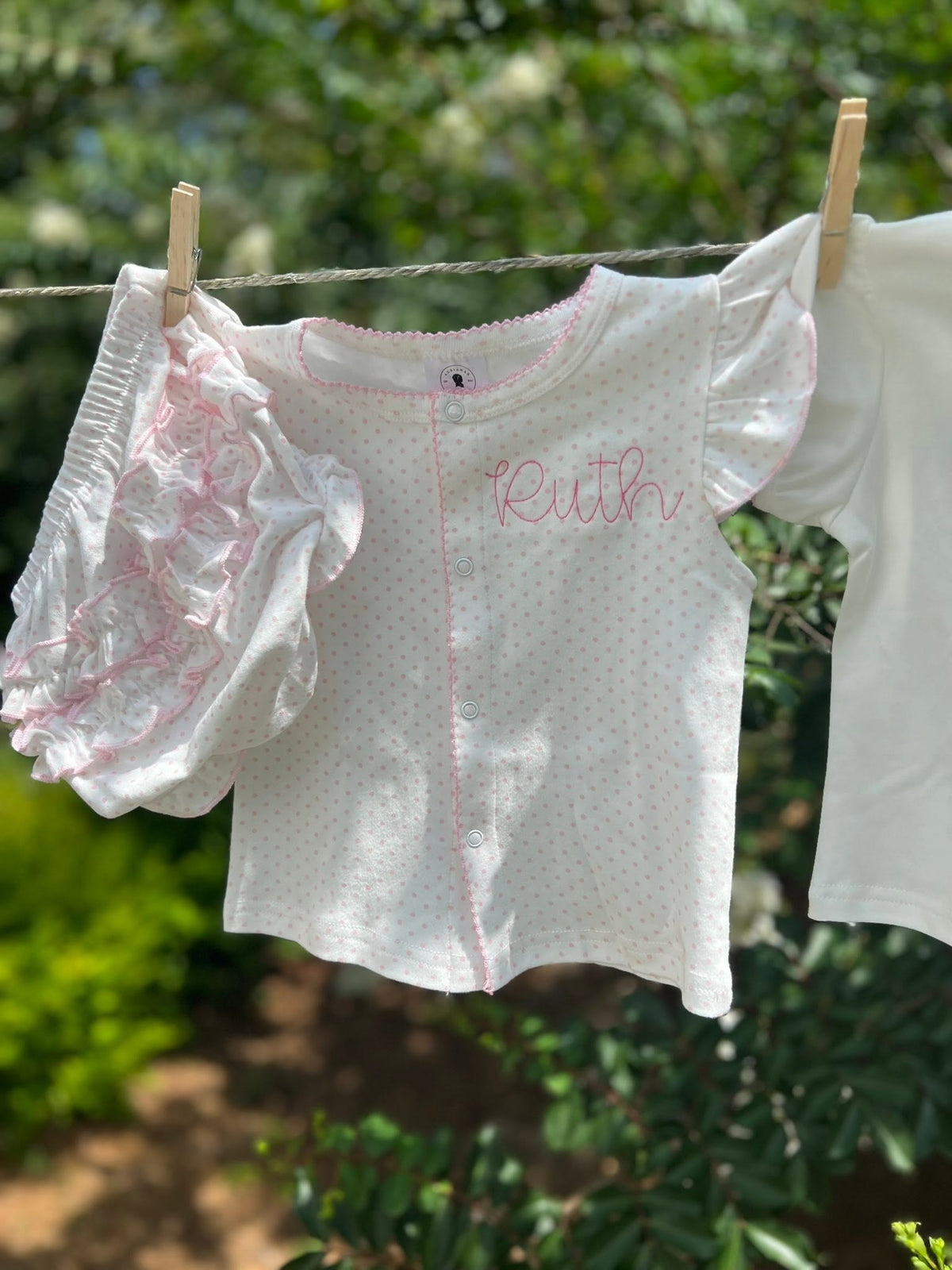 Girls Monogrammed Diaper Set