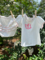 Girls Monogrammed Diaper Set