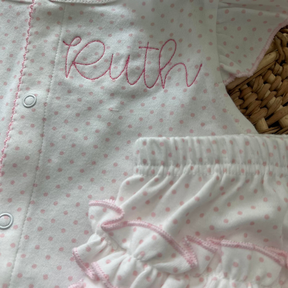 Girls Monogrammed Diaper Set