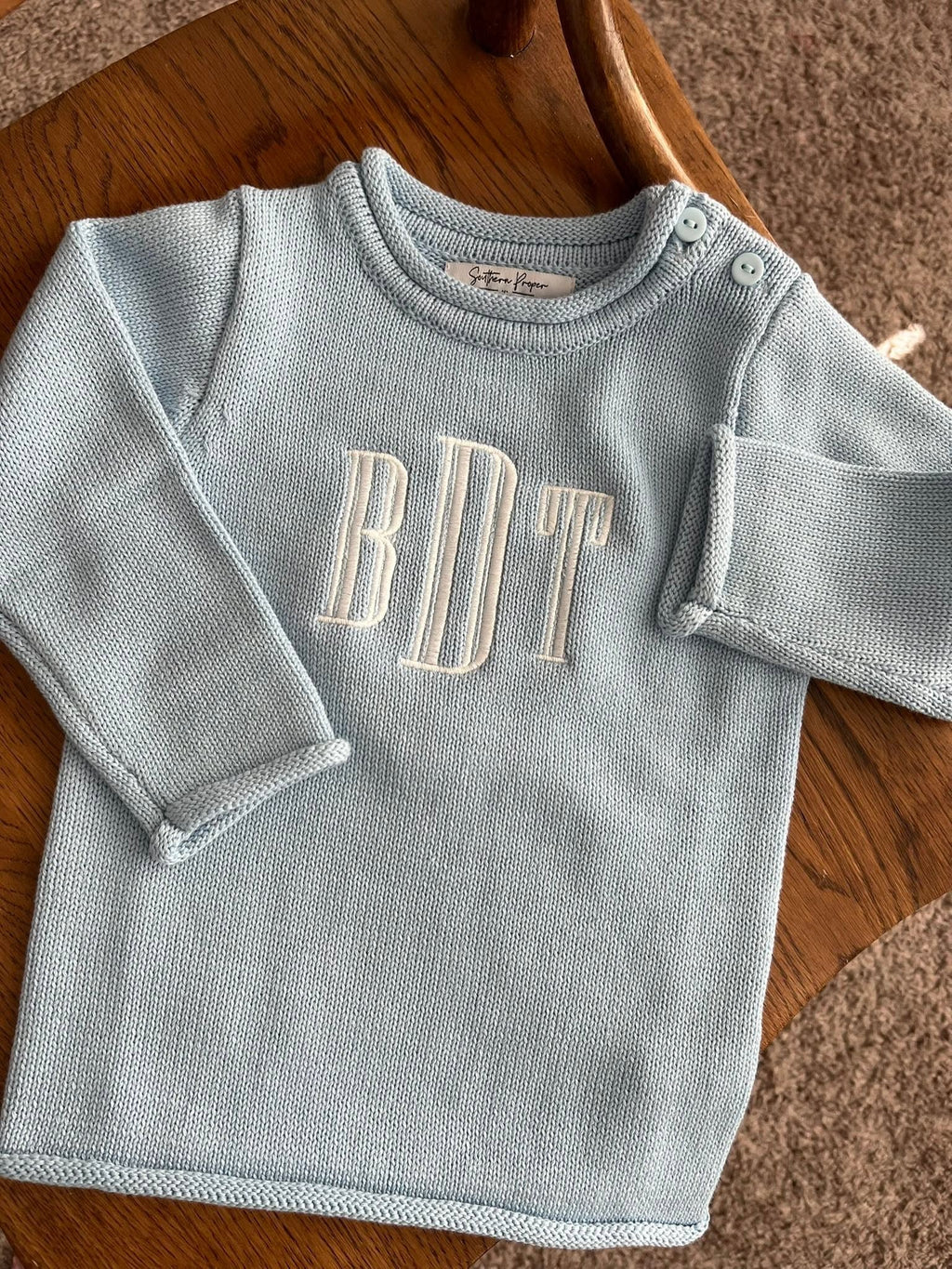 Monogrammed Roll Neck Sweater