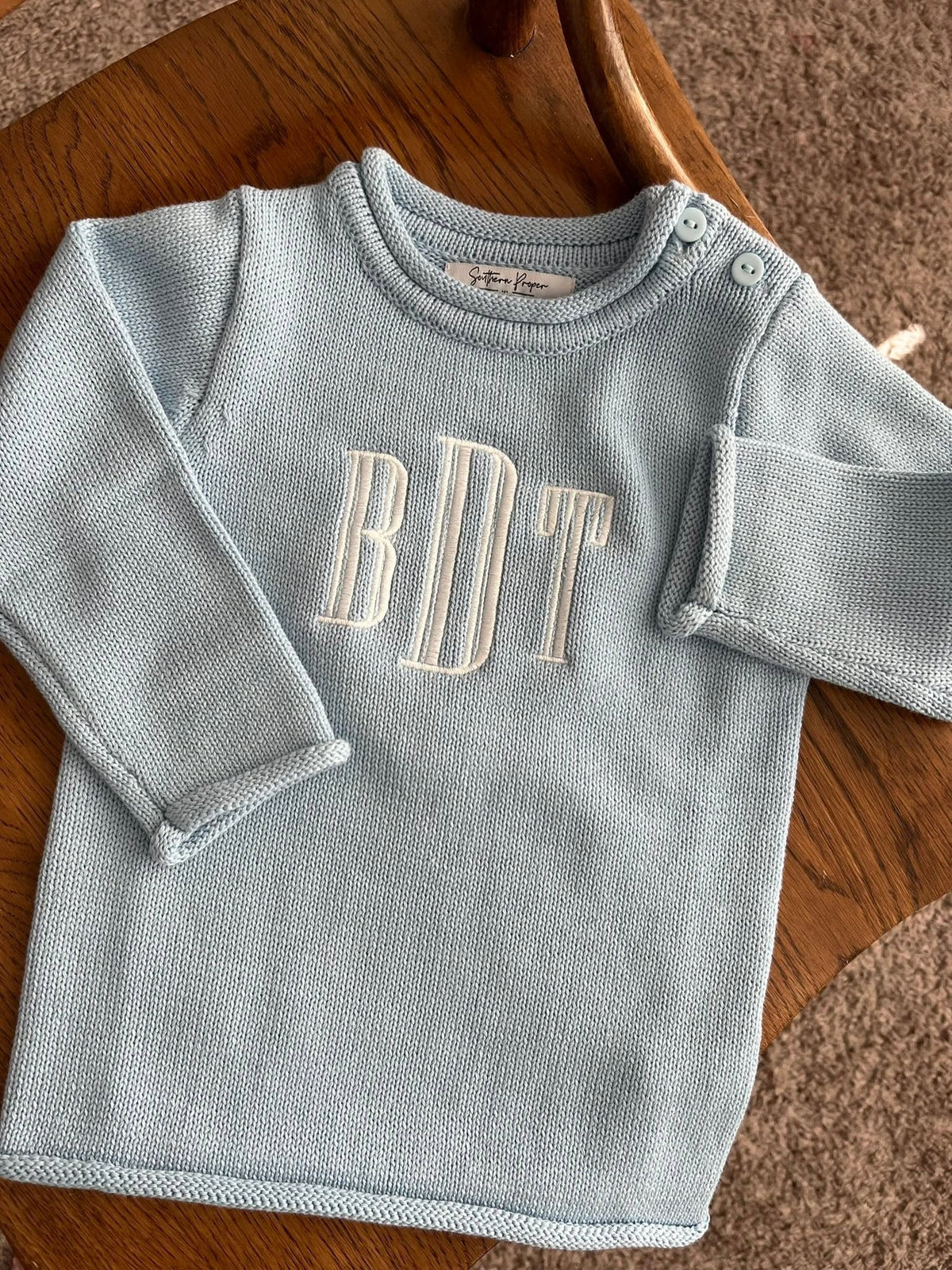 Monogrammed Roll Neck Sweater
