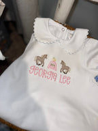 Girl's Kentucky Derby Horse & Jockey Trio Personalized Bubble Romper