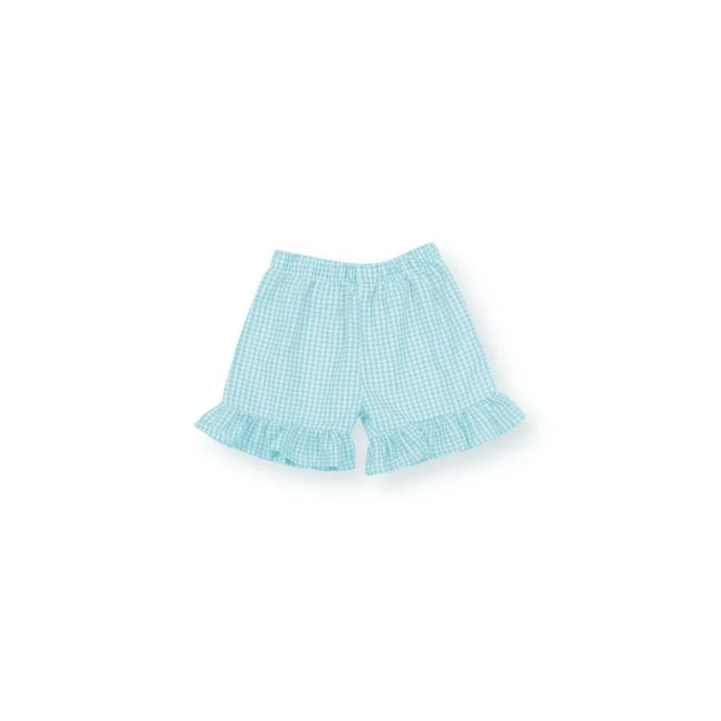 Girl's Monogrammed Applique Ruffle Short Set