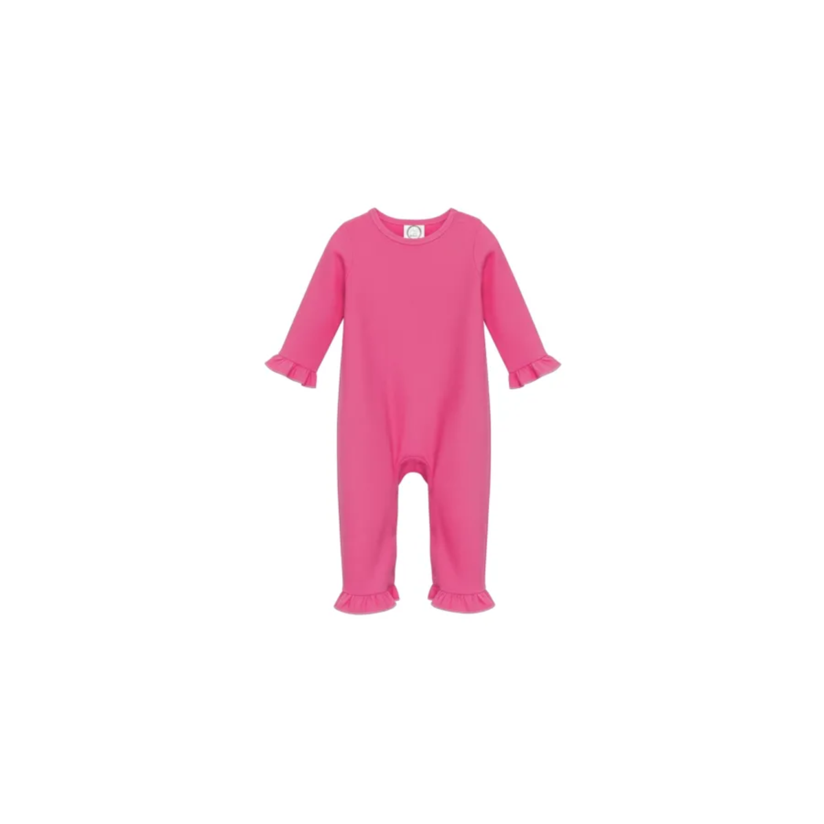 Girl's Personalized Pastel Mini Christmas Tree Long Sleeve Ruffle Romper