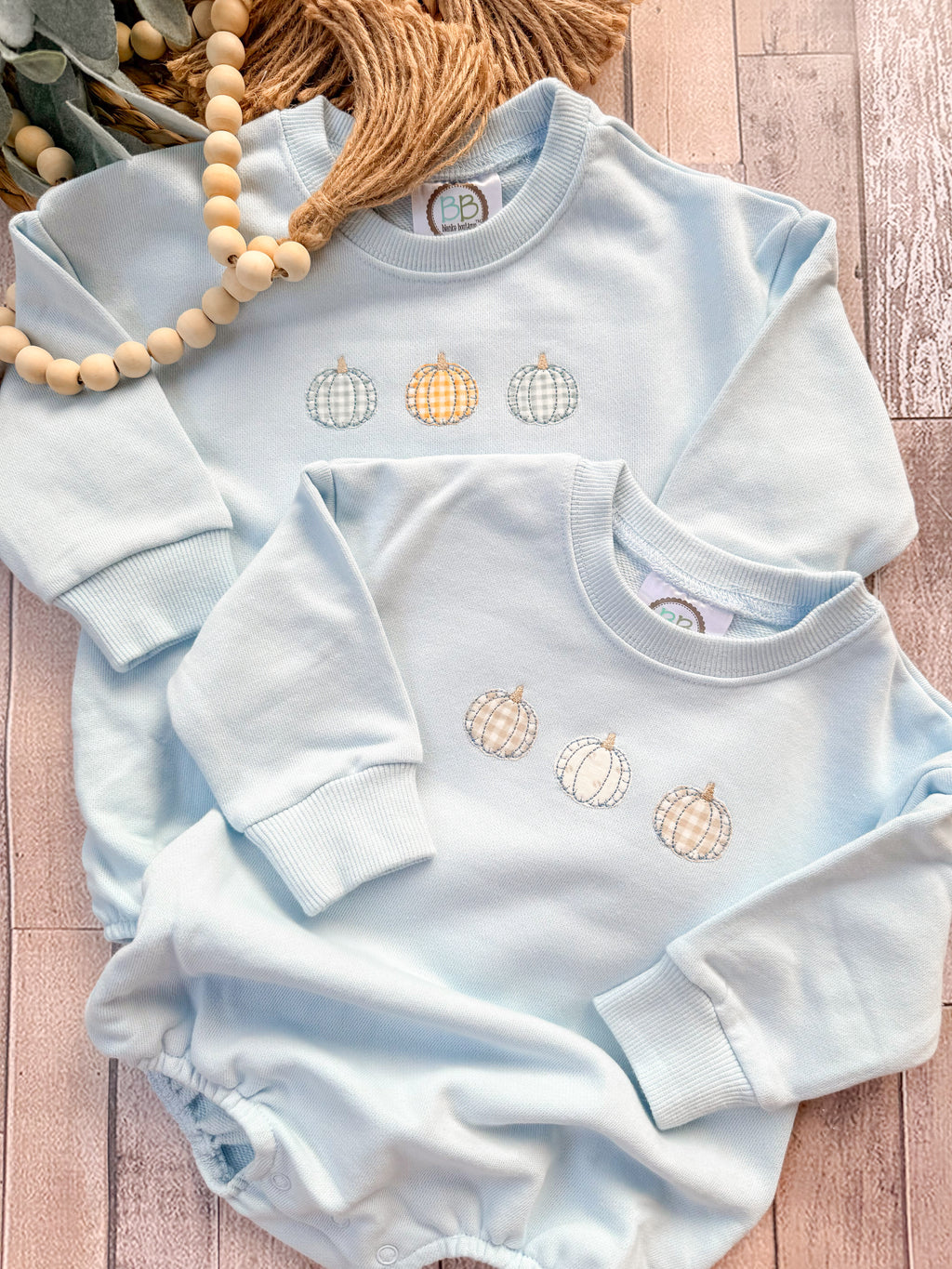 Pumpkin Trio Sweatshirt Bubble Romper