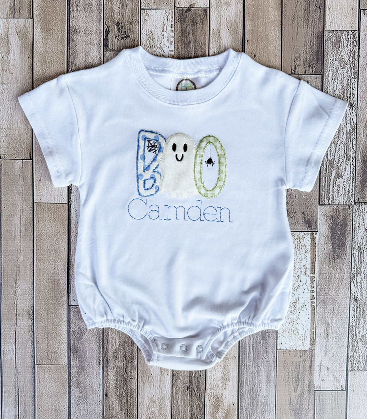 Boo Ghost applique bubble romper