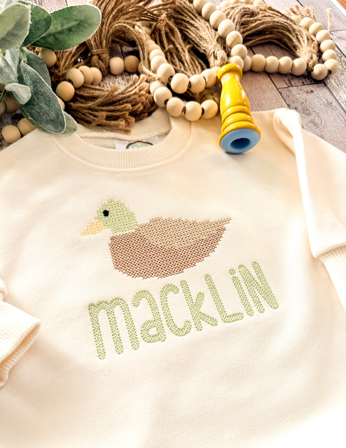 Mallard Duck Sweatshirt Bubble Romper