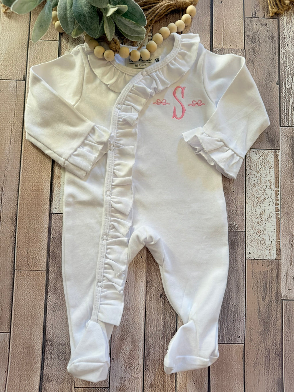 Ruffle Footie Set – Monogrammed/Personalized
