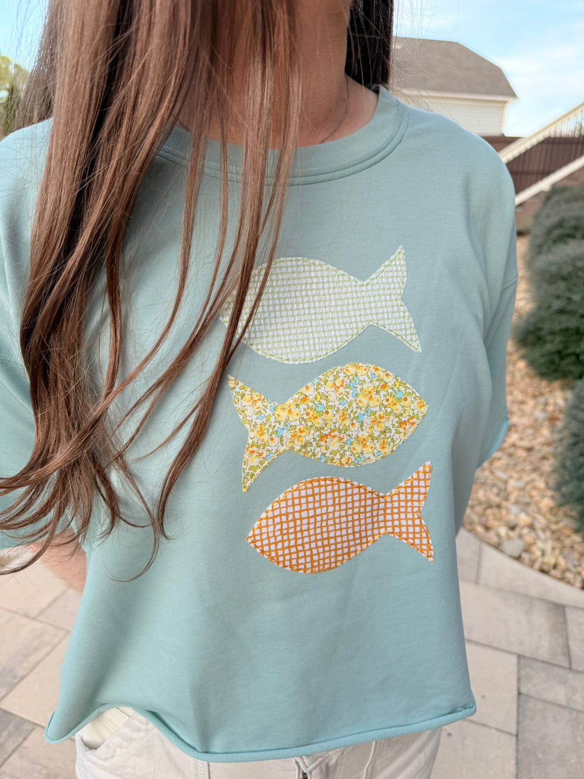Women's Applique Oversized Crop Tee