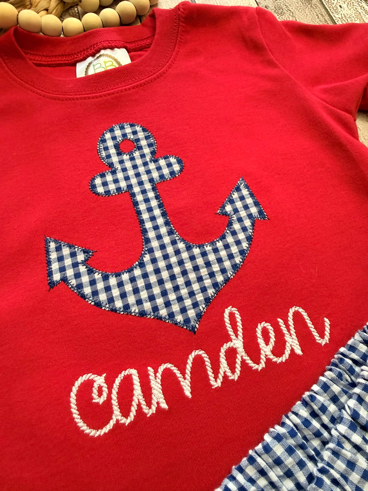 Personalized Boy's Anchor Applique Short Set