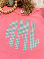 Girl's Monogrammed Applique Ruffle Short Set