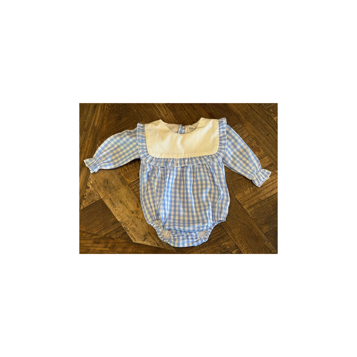 Birthday Long Sleeve Gingham Bubble Rompers