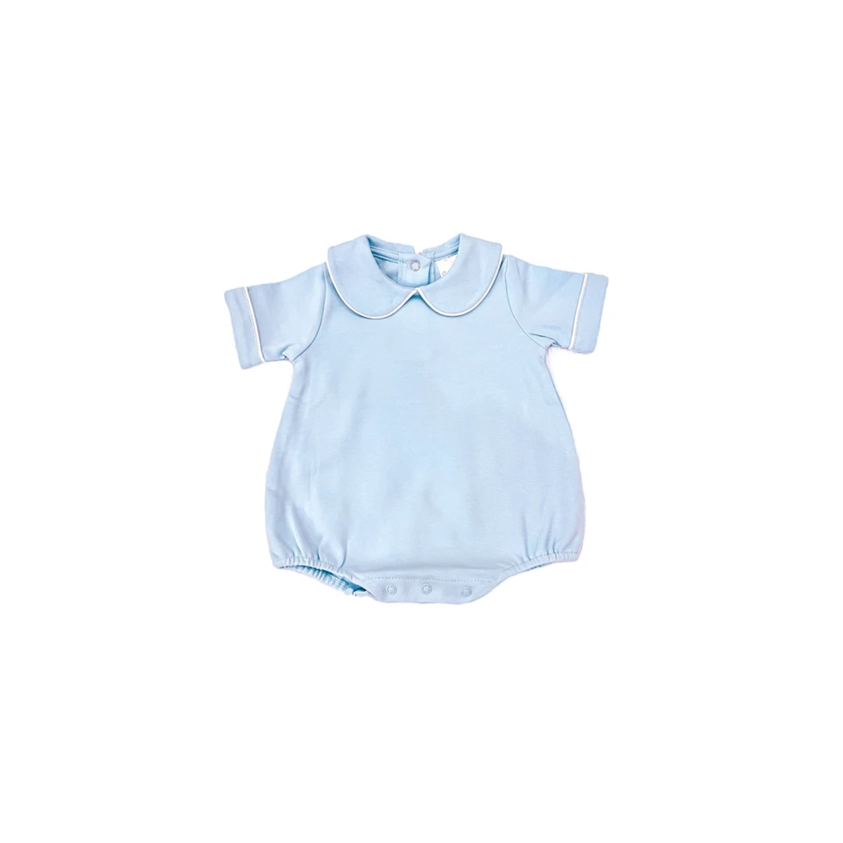 Boys Piped Peter Pan Collar Monogrammed Romper