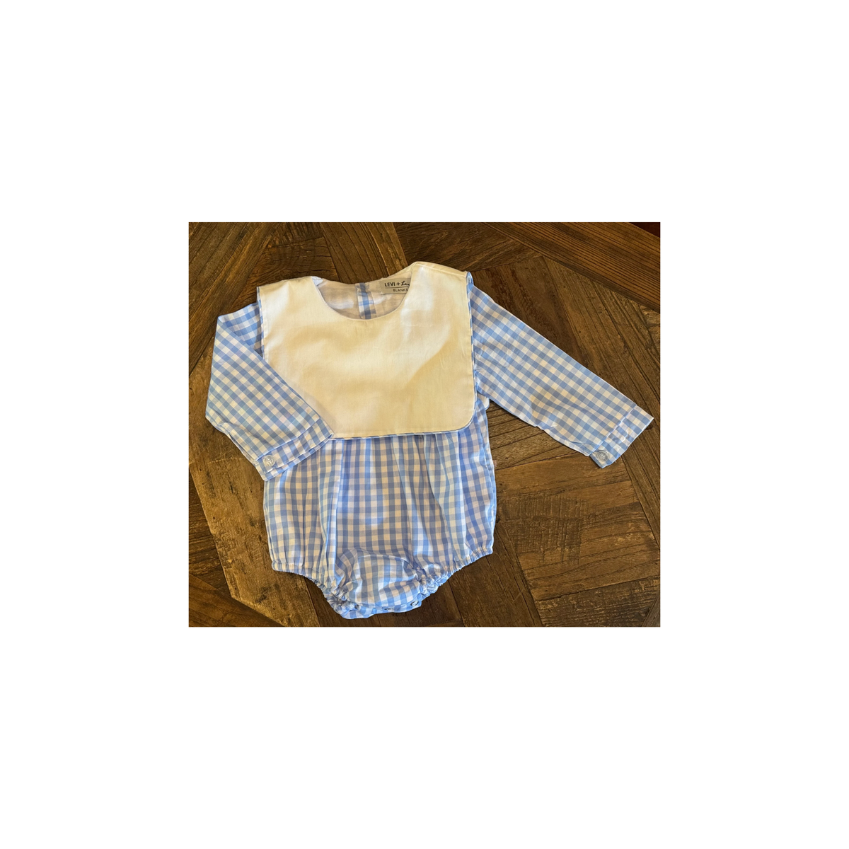 Birthday Long Sleeve Gingham Bubble Rompers