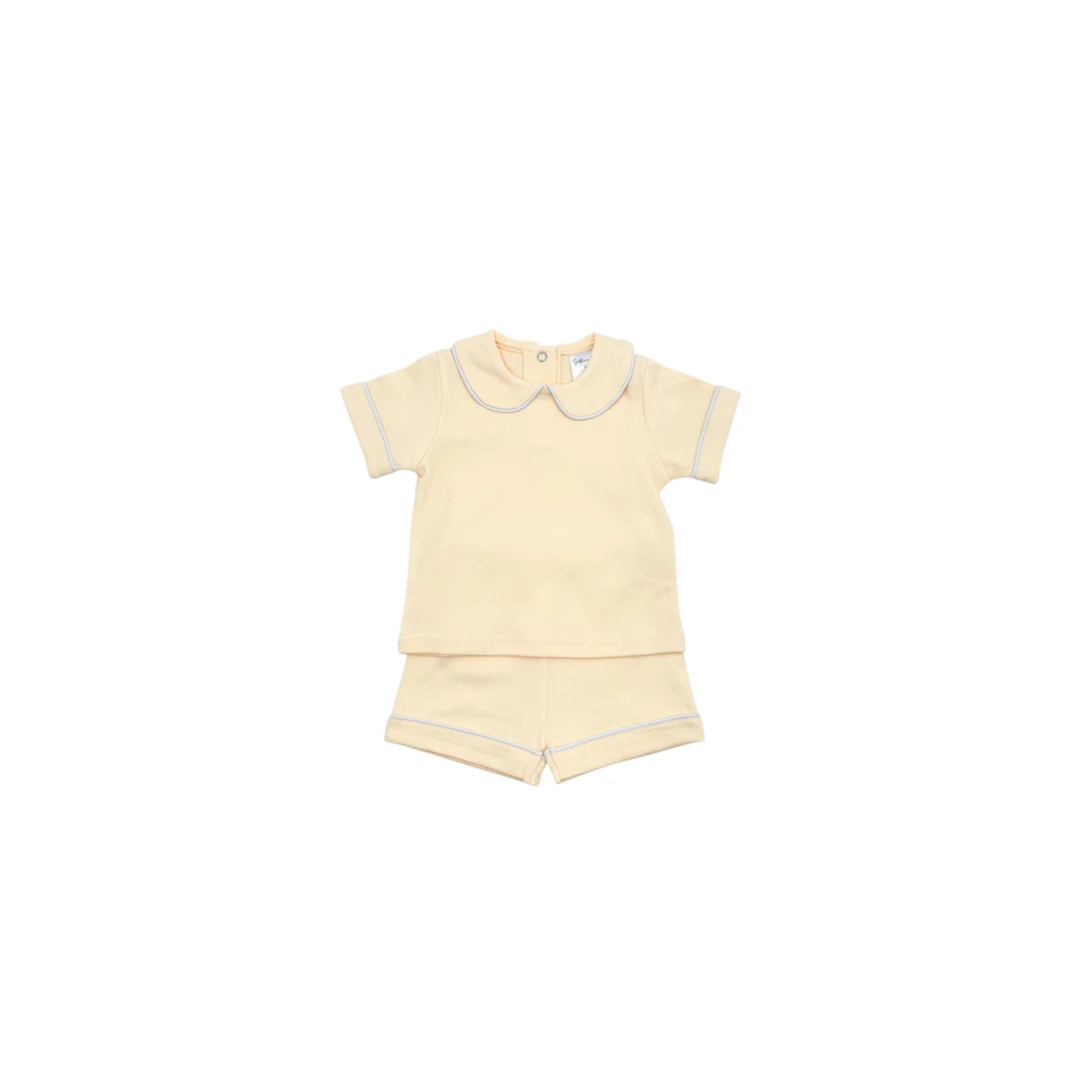 Boys Piped Peter Pan Collar Monogrammed Shorts Set