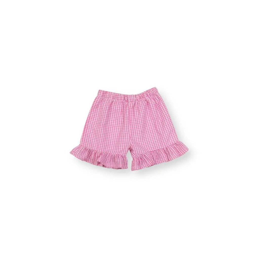Girl's Monogrammed Applique Ruffle Short Set
