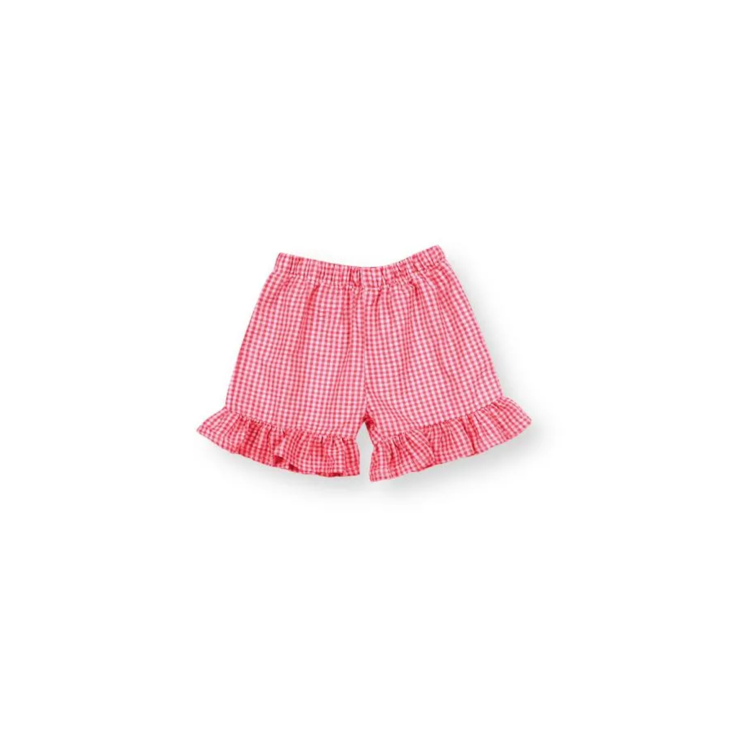 Girl's Monogrammed Applique Ruffle Short Set