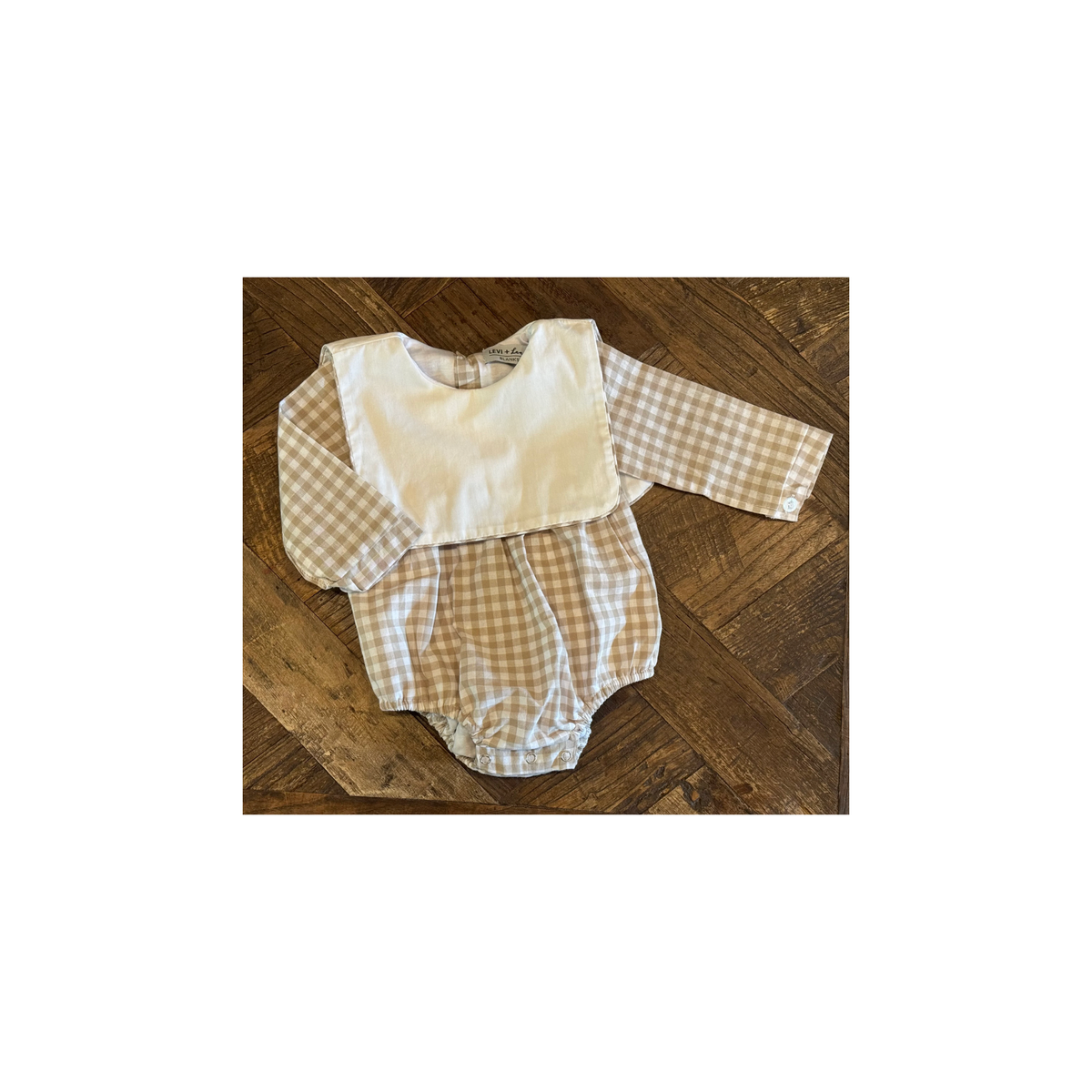 Birthday Long Sleeve Gingham Bubble Rompers