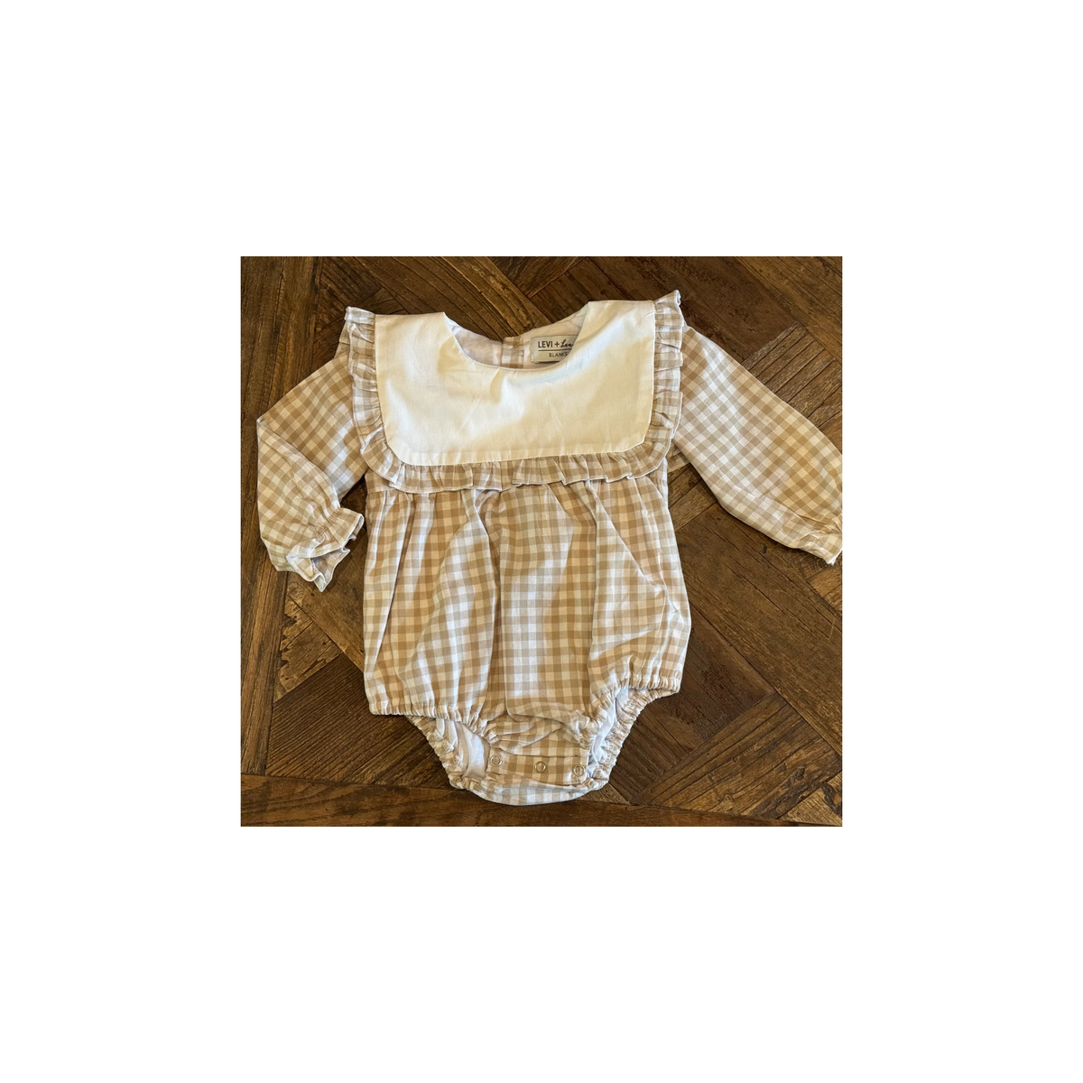 Birthday Long Sleeve Gingham Bubble Rompers