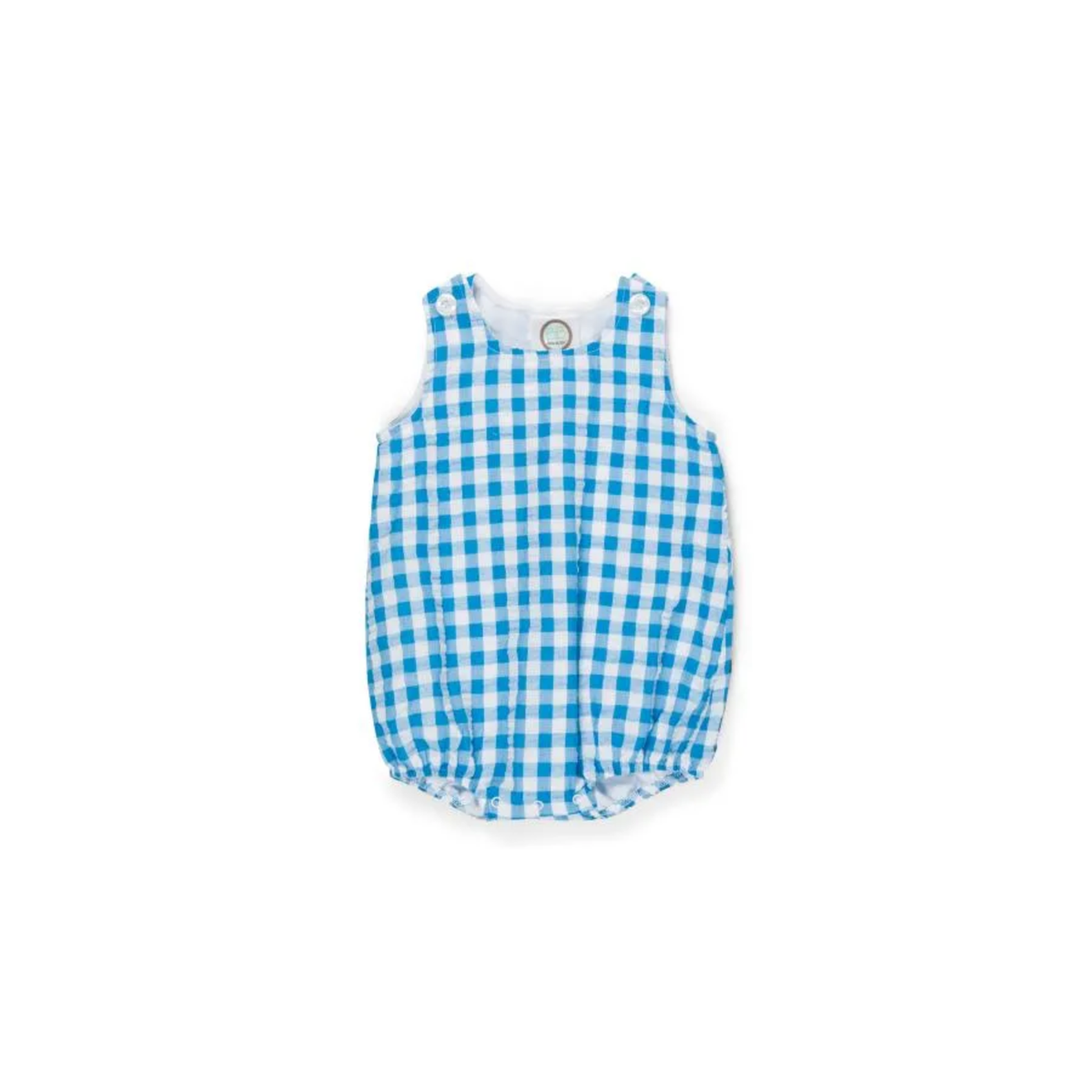 Monogrammed Seersucker/Gingham Bubble Romper