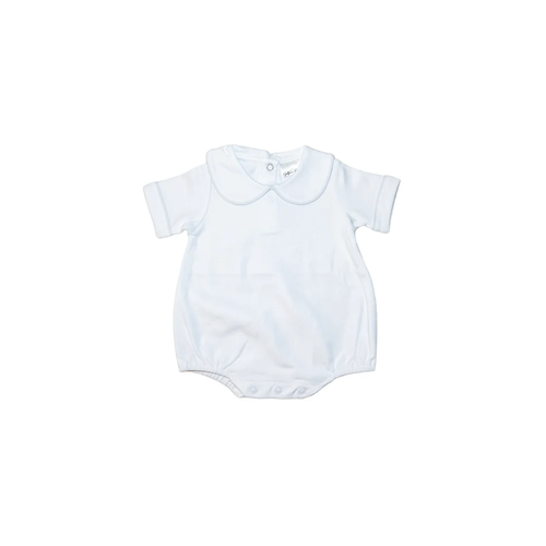 Boys Piped Peter Pan Collar Monogrammed Romper