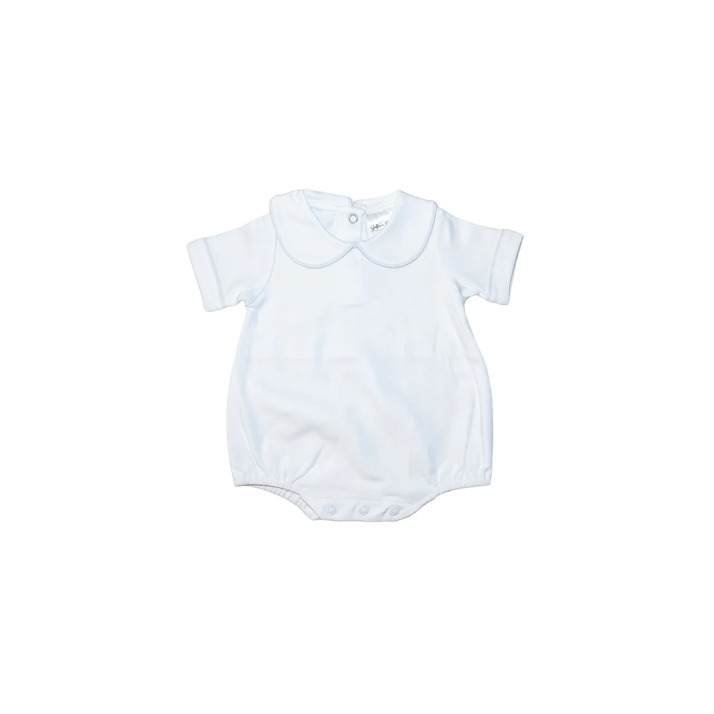 Pointer Hunting Dogs Crest Piped Collar Bubble Romper - Personalized with Initial or Monogram