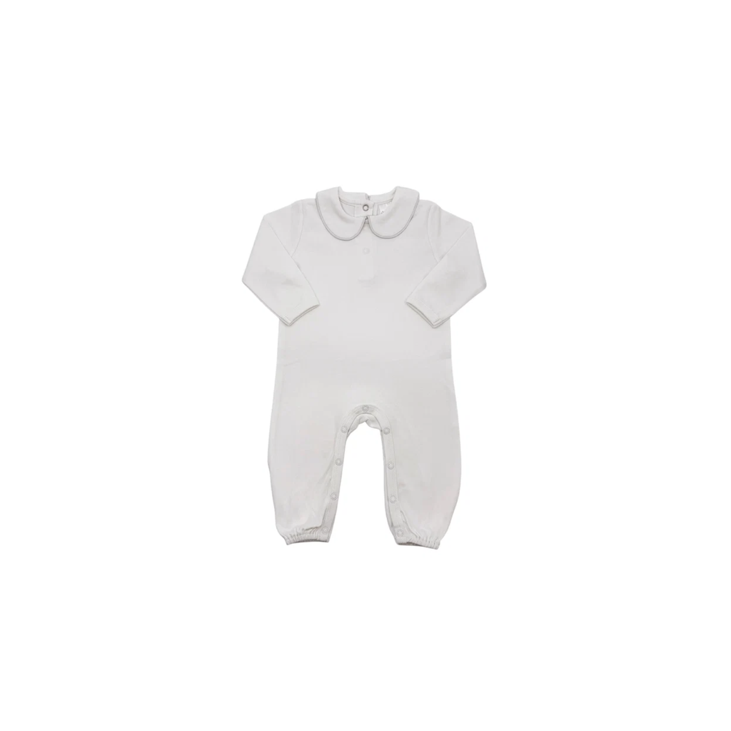 Monogrammed Piped Peter Pan Collar Romper