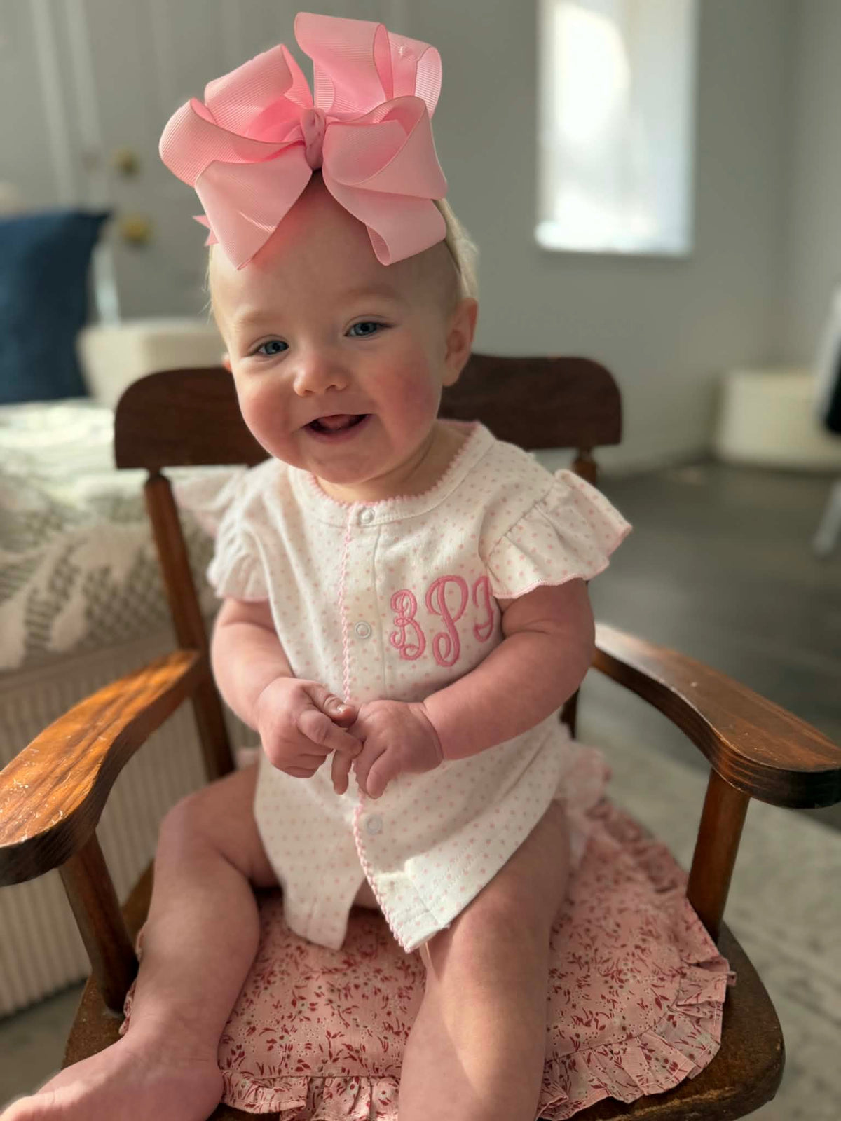 Girls Monogrammed Diaper Set